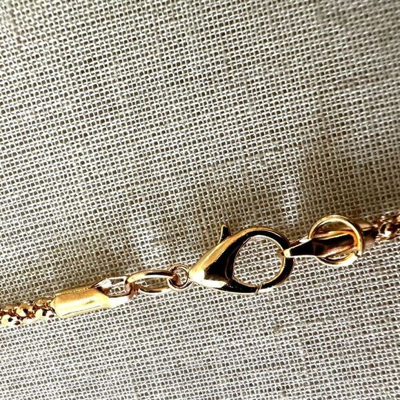 Maltese  red and gold tone Cross pendant necklace - Picture 6 of 11